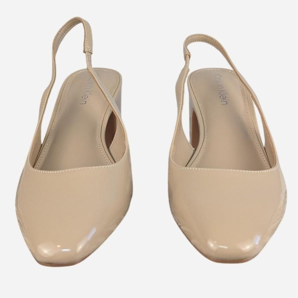 Calvin Klein Scarlet Slingback Pumps Nude Patent 7.5 - Picture 5 of 9